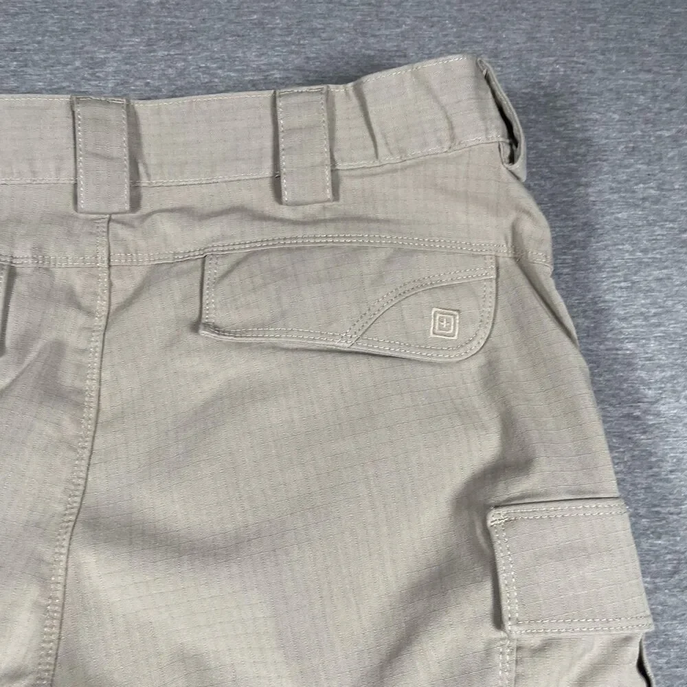 5.11 Tactical Cargo Pants Mens 33x28 Beige Polyester Cotton Canvas Workwear